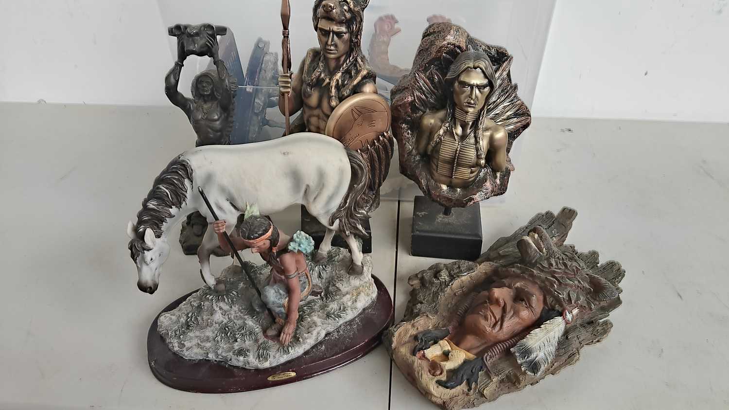 Lot 13 - Large qty of native American themed statues