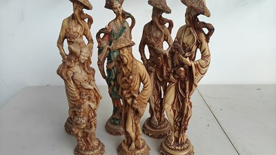 Lot 59 - 6 Resin Asian Figures