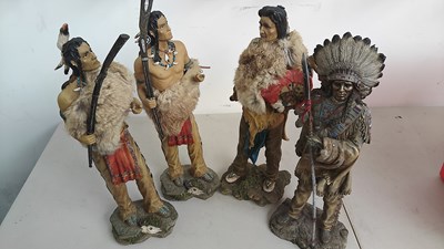 Lot 166 - 4 native American statues