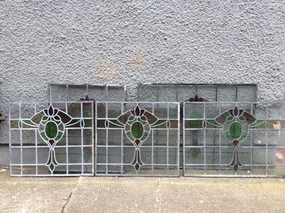 Lot 144 - 5 Panels Of Stain Glass Windows