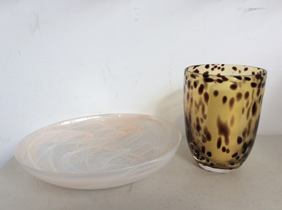 Lot 141 - Glass Bowl & Hand Made Glass Candle Holder With Candle