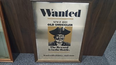 Lot 132 - Wanted old smuggler bar mirror