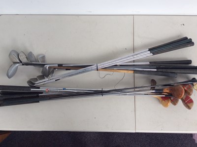 Lot 186 - Job Lot Of Golf Clubs Including Metal Irons, Drivers & Wooden Head Drivers