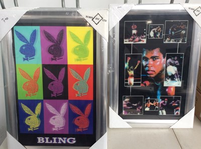 Lot 204 - 9 Playboy Bling Pictures & One Muhammad Ali Framed Pictures