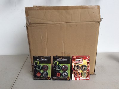 Lot 205 - Box Of TV & Film Badges, High School Muscial & G.I.Joe