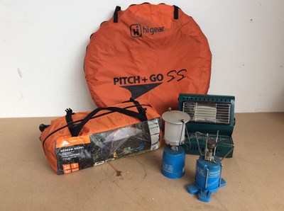 Lot 213 - Job Lot Of Camping Equipment, Including A Ozark Trail Screen House, 2 Man Pop Up Higear Tent & Accessories