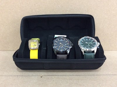 Lot 180 - Three Watches In Various Styles With Case