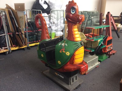 Lot 250 - A Kids Coin Operated Dragon Ride On Machine