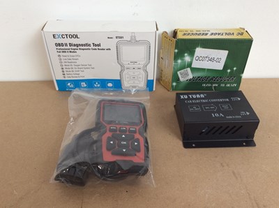 Lot 86 - Exctool OBDII Diagnostic Tool & DC Voltage Reducer