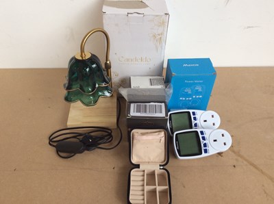 Lot 149 - Bundle Of Misc Items, Including Candle Warmer Lamp, Jewellery Cases & Power Meter