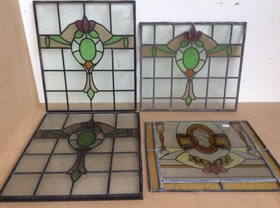 Lot 164 - 4 Panels Of Stained Glass Windows