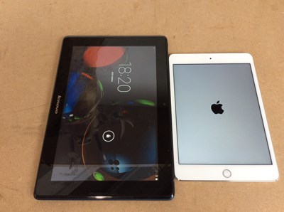 Lot 188 - Lenovo Tablet, Fully Reset & One iPad Mini, Fully Reset - Used/Tested Damage To Lock Button