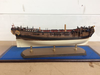 Lot 87 - Model ship likely to be HMS beagle or HMS fly