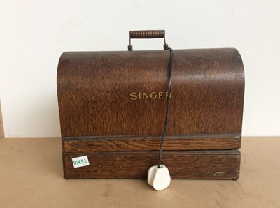 Lot 224 - Singer Sewing Machine In Wooden Case, No Key