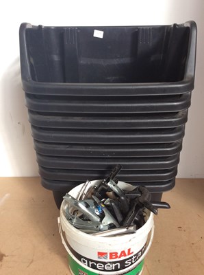 Lot 53 - 8 Black Storage Baskets Including Clamps