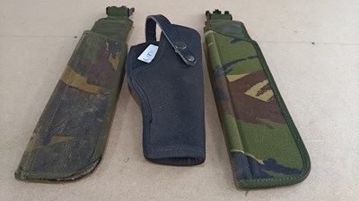 Lot 82 - Bundle Of Holsters Including 2 Knife Sheaths & Logan Pistol Holster