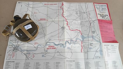 Lot 80 - Metal Military Water Bottle & Collectable Map Of The Somme battle