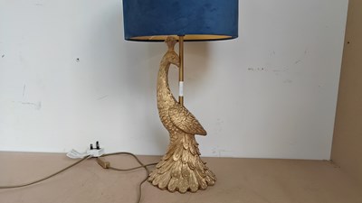 Lot 78 - Golden and blue bird lamp