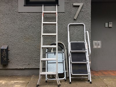 Lot 203 - 4 sets of ladders