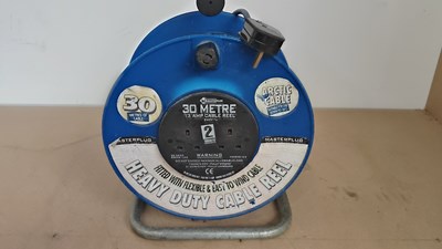Lot 36 - 30 metre extension reel blue tested working