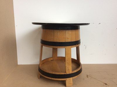 Lot 125 - Whisky barrel table with white bistro style top