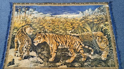 Lot 118 - Wall hanging featuring tiger scene