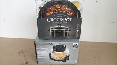 Lot 3 - Halogen 17l air fryer and Crockpot slow cooker boxed