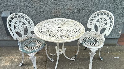 Lot 217 - Cast iron effect garden set