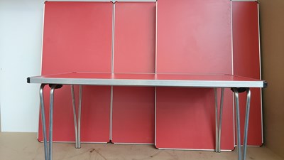 Lot 209 - 5 folding red top tables