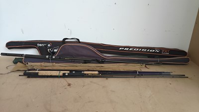 Lot 116 - Qty of fishing rods with some reels and cases