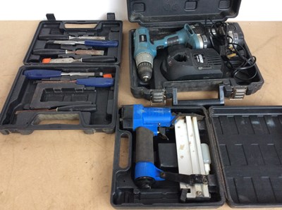 Lot 239 - Box of tools including erbauer drill