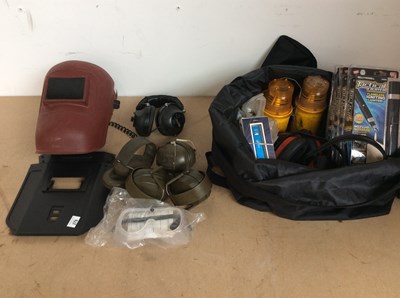 Lot 233 - Bag of misc Including welding mask and ear defenders