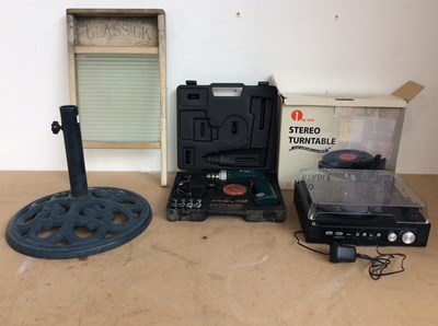 Lot 163 - Bundle of misc Inc singer and parasol base
