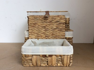 Lot 14 - Set Of Three Wicker Laundry/Storage Baskets