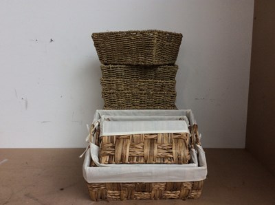 Lot 161 - 8 Seagrass Baskets & A Set Of Three Storage Baskets