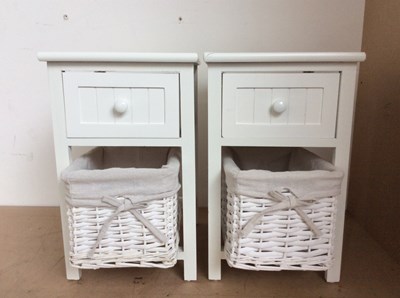 Lot 43 - Two Small White 1 Tier Bedside Units