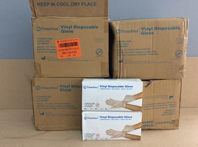 Lot 56 - 4 x 10 of boxes vinyl disposable gloves