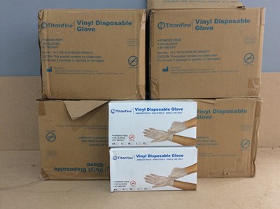 Lot 63 - 4 x 10 of boxes vinyl disposable gloves