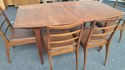 Lot 205 - Six Wooden Macintosh Dining Room Chairs with table