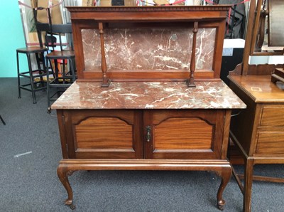 Lot 207 - Antique Washstand, Inlaid With Walnut Marble Top