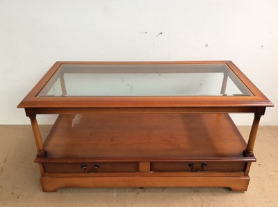 Lot 211 - Glass Topped Wooden Coffee Table