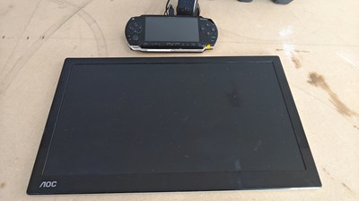 Lot 104 - AOC portable monitor screen and Sony PSP untested