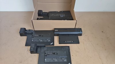 Lot 154 - Box containing laptop docking stations for Lenovo and dell