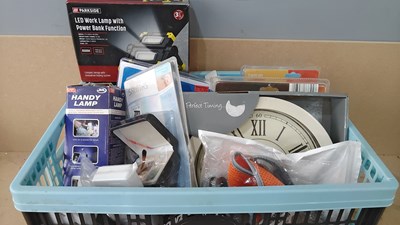 Lot 45 - Box of misc inc LED work lamp