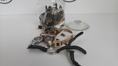 Lot 134 - Large jar of assorted watches