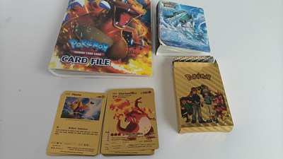 Lot 107 - 2 Pokémon folders and a pack of novelty cards