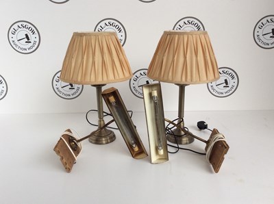 Lot 161 - Two Pairs Of Lights, One Table, One Wall