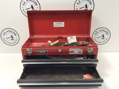 Lot 15 - Qty of misc hand tools and Homak tool box