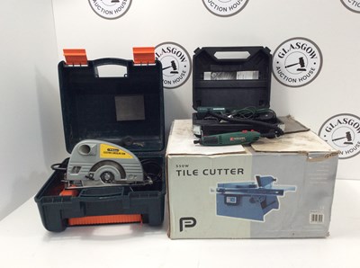 Lot 155 - Pro tile cutter with circular saw and park side dremel