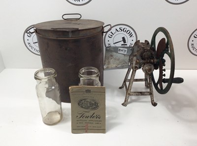 Lot 164 - Jam pot containing required glass ware and vintage fruit pulper